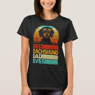 Camiseta Mens Retro Vintage Melhor Pai Dachshund Nunca Pais