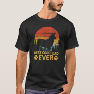 Camiseta Mens Retro Vintage Melhor Pai de Corgi Nunca Da Pa