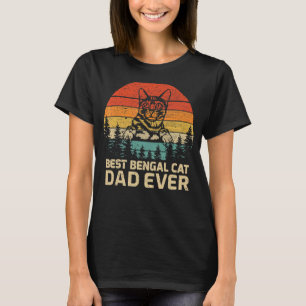 Camiseta Mens Retro Vintage Melhor Pai De Gato Bengala Nunc