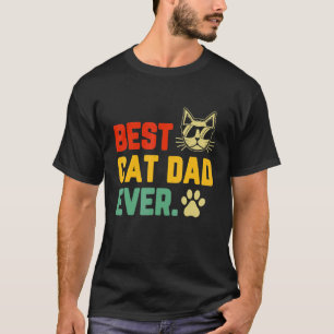 Camiseta Mens Retro Vintage Melhor Pai De Gato Ever Pai Fa