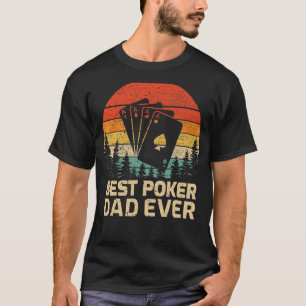Camiseta Mens Retro Vintage Melhor Pai de Poker Alguma Vez