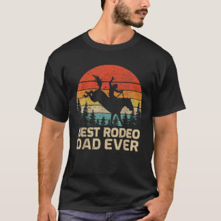 Camiseta Mens Retro Vintage Melhor Pai de Rodeio Nunca Pai