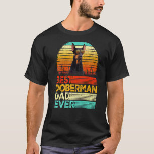 Camiseta Mens Retro Vintage Melhor Pai Doberman Nunca Pais
