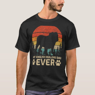 Camiseta Mens Retro Vintage Melhor Pai Inglês Para Buldogue