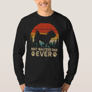 Camiseta Mens Retro Vintage Melhor Pai Maltês de Todos os P