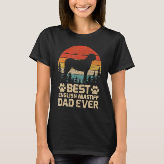 Camiseta Mens Retro Vintage Melhor Pai Mastiff Inglês Ever