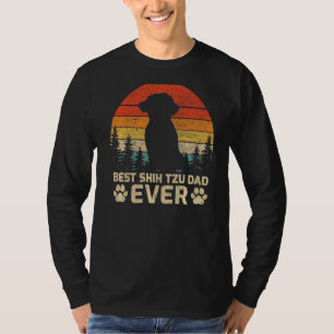 Camiseta Mens Retro Vintage Melhor Pai Shih Tzu Nunca do Pa