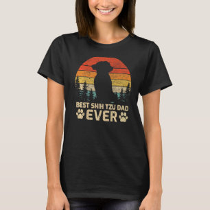 Camiseta Mens Retro Vintage Melhor Pai Shih Tzu Nunca do Pa