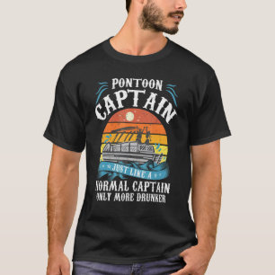 Camiseta Mens Retro Vintage Pontoon Boat Capitão Pai Boatin