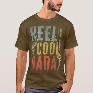 Camiseta Mens Retro Vintage Reel Cool Dada Fishing Fathers 