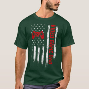 Camiseta Mens Retro Vintage USA American Flag Video Game Da