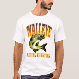 Camiseta Mens Retro Walleye Charters T-Shirt