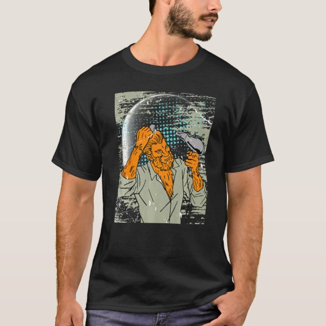 Camiseta Mens Retro Wolf Outfit Halloween Werewolf   (Frente)