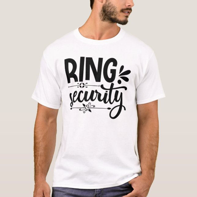 Camiseta Mens Ring Segurança Noivado Casamento Corresponden (Frente)