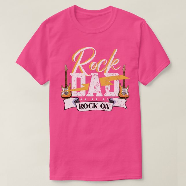 Camiseta Mens Rock DadElectronic Rock Guitar 896 (Frente do Design)