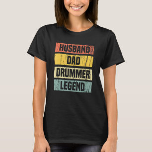 Camiseta Mens Rock Drummer Pai Vintage Drummers Clothing Ro