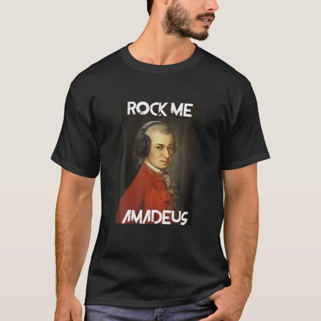 Camiseta Mens Rock Me Amadeus - Wolfgang Amadeus Mozart Pia (Frente)