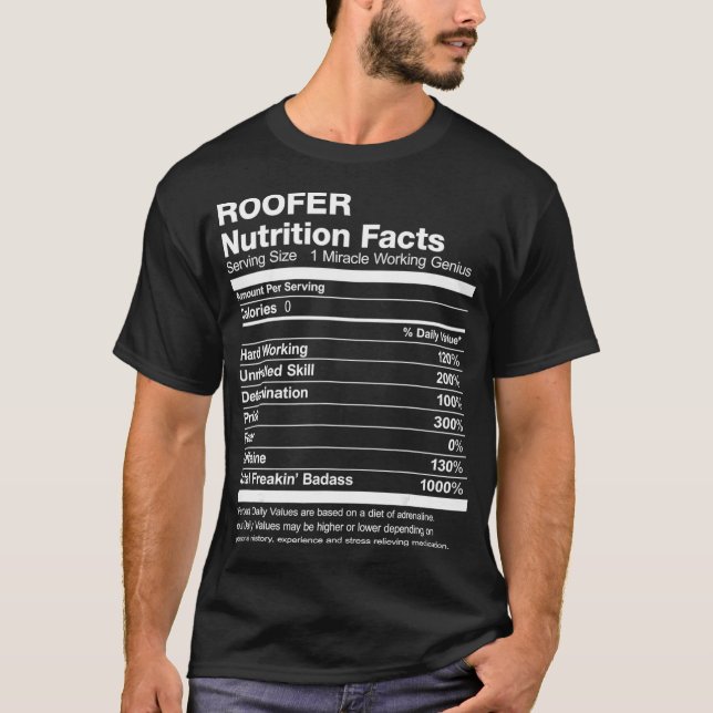 Camiseta Mens Roofer Nutrição Fala Engraçado  (Frente)