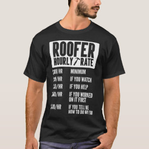 Camiseta Mens Roofer Telhado de Tarifa Horária União Engraç