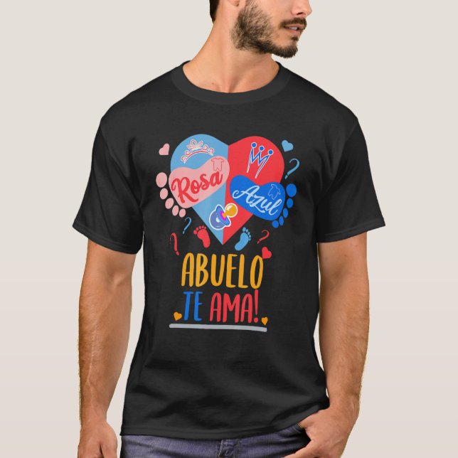 Camiseta Mens Rosa Azul Abuelo te Ama Revolução de Gênero (Frente)
