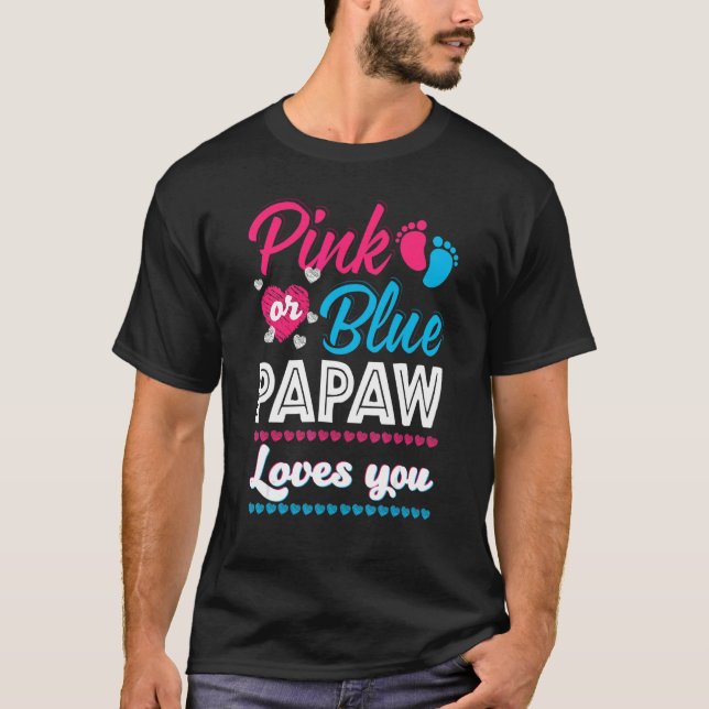 Camiseta Mens Rosa Ou Azul Papaw Te Ama Sexo - Reveal Ba (Frente)