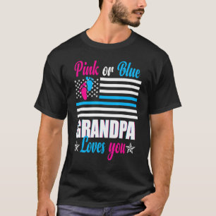 Camiseta Mens Rosa Ou Azul Vovô Te Ama Sexo Bebê