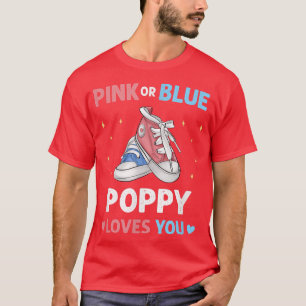 Camiseta Mens rosa ou Blue Poppy ama você vovô bonito