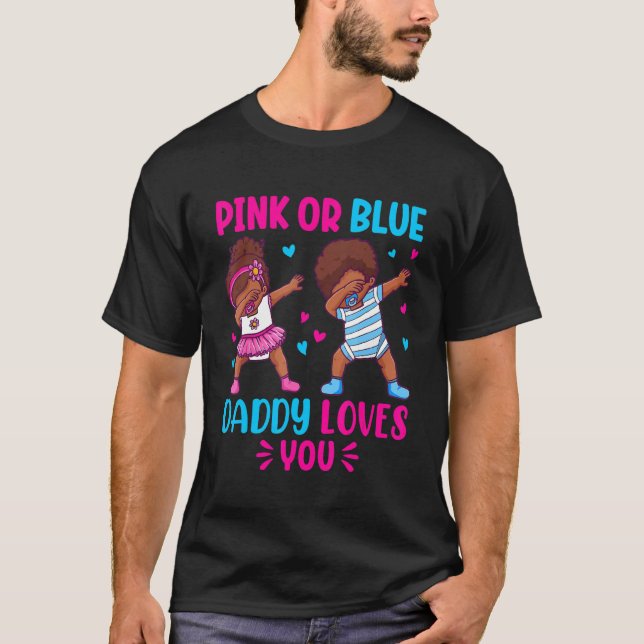 Camiseta Mens Rosa ou Pai Azul te ama Pai de ser General (Frente)