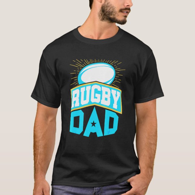 Camiseta Mens Rugby Pai Padre Dia de os pais (Frente)