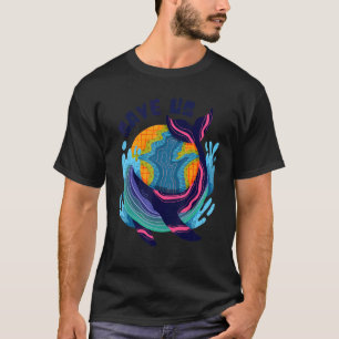 Camiseta Mens Salvem Baleias Salvem O Planeta Oceanos