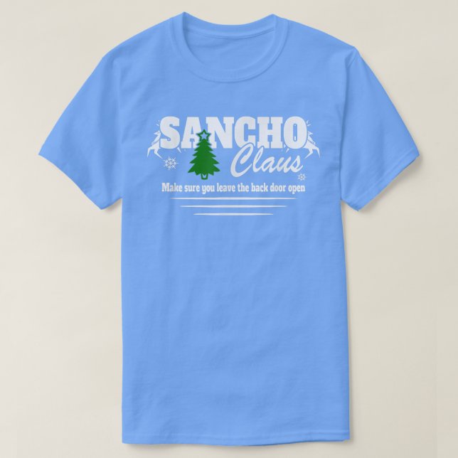Camiseta Mens Sancho Claus Engraçado Natal (Frente do Design)