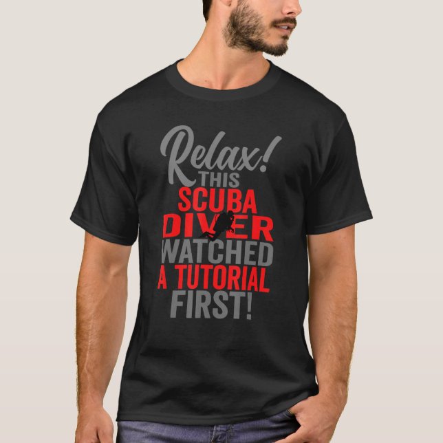 Camiseta Mens Sarcástico Men Scuba Diver Um Tutorial (Frente)