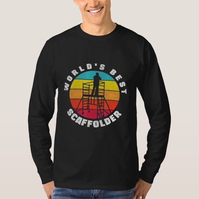 Camiseta Mens Scaffolding Construction Worker Worlds Best S (Frente)