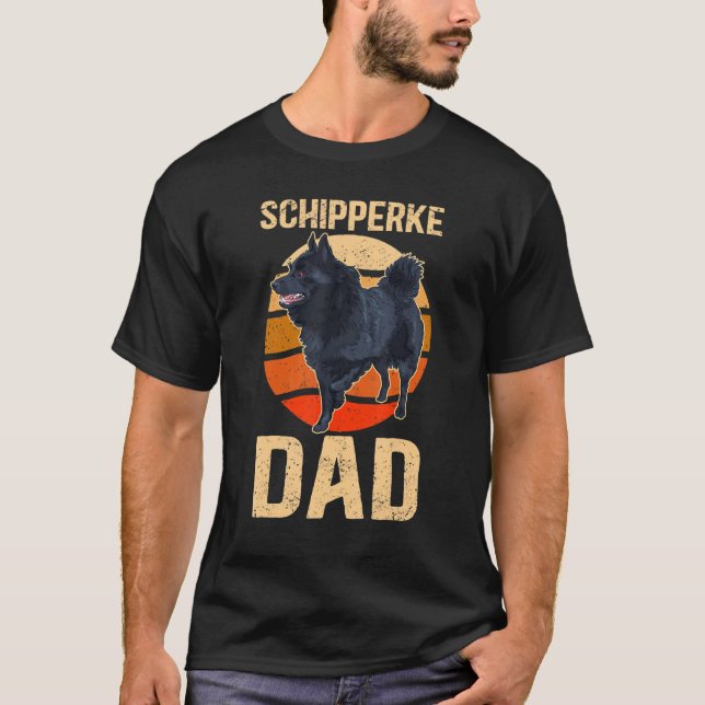 Camiseta Mens Schipperke Dad Schipperkes Dog Owner Schipper (Frente)