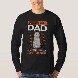 Camiseta Mens Scottish Folds Cat Dad Of A Spoiled Scottish