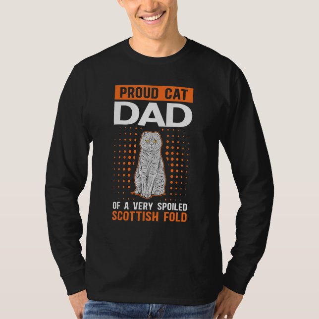 Camiseta Mens Scottish Folds Cat Dad Of A Spoiled Scottish  (Frente)
