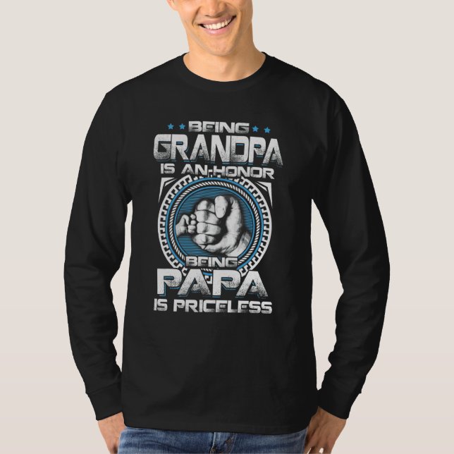 Camiseta Mens Sendo Avô É Uma Honra Ser Papai É Preço (Frente)