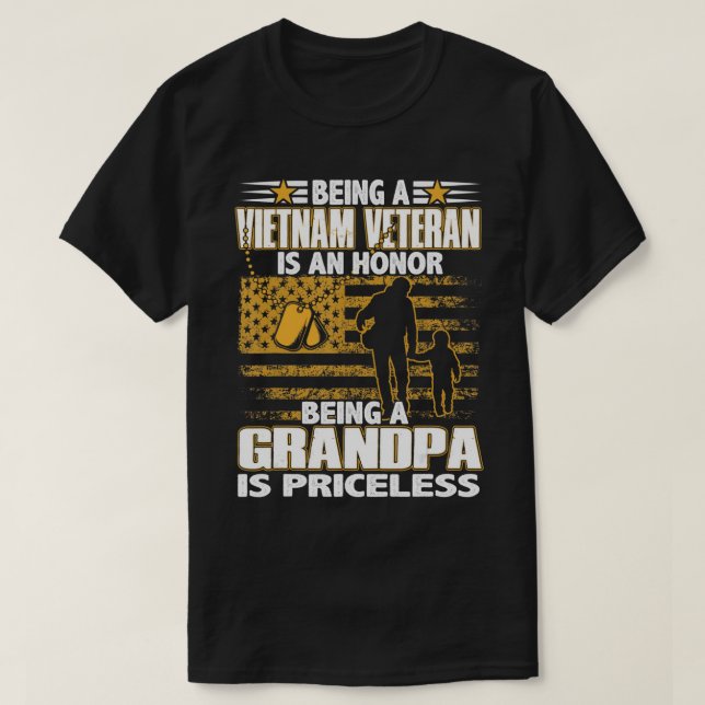 Camiseta Mens Sendo Veterano Do Vietnã É Um Vovô Honesto (Frente do Design)