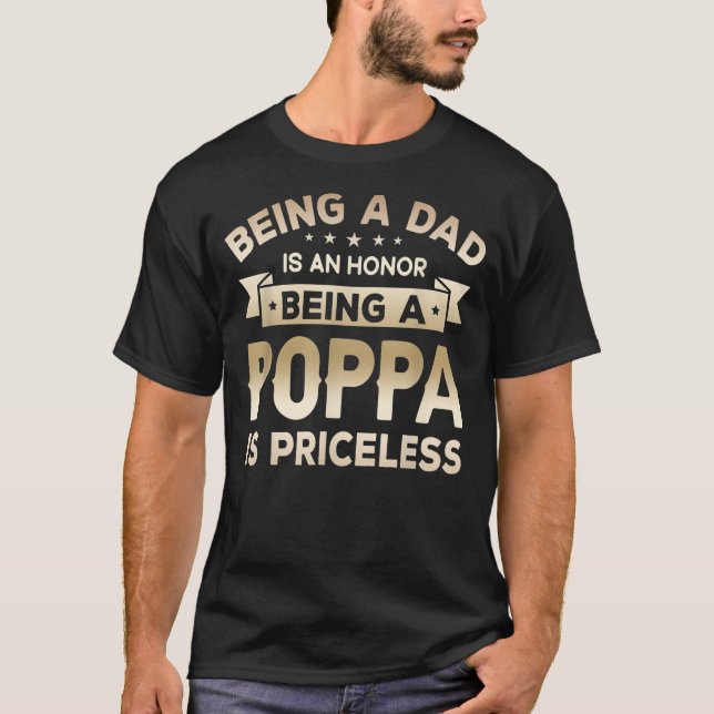 Camiseta Mens Ser um PAI é uma HONRA Ser um POPPA é (Frente)