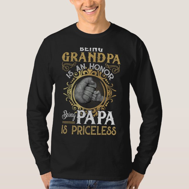 Camiseta Mens Ser Vovô É Uma Honra Ser Um Papa É P (Frente)