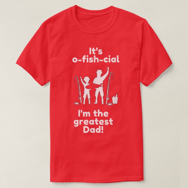 Camiseta Mens Seu maior pai de ofícios, capturando um peixe (Frente do Design)
