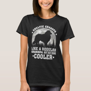 Camiseta Mens Sheltie Avô Moon Vintage Sheltie Cachorro Gor
