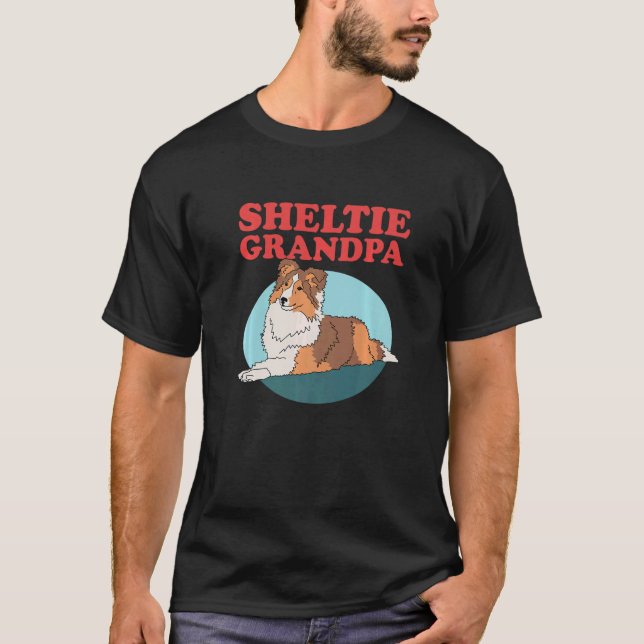 Camiseta Mens Sheltie Grandpa Dog Owner Shetland Sheepdog S (Frente)
