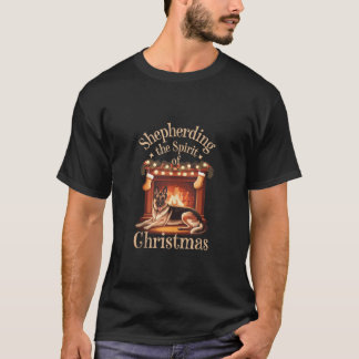 Camiseta Mens Shepherding Spirit German Shepherd Christmas 
