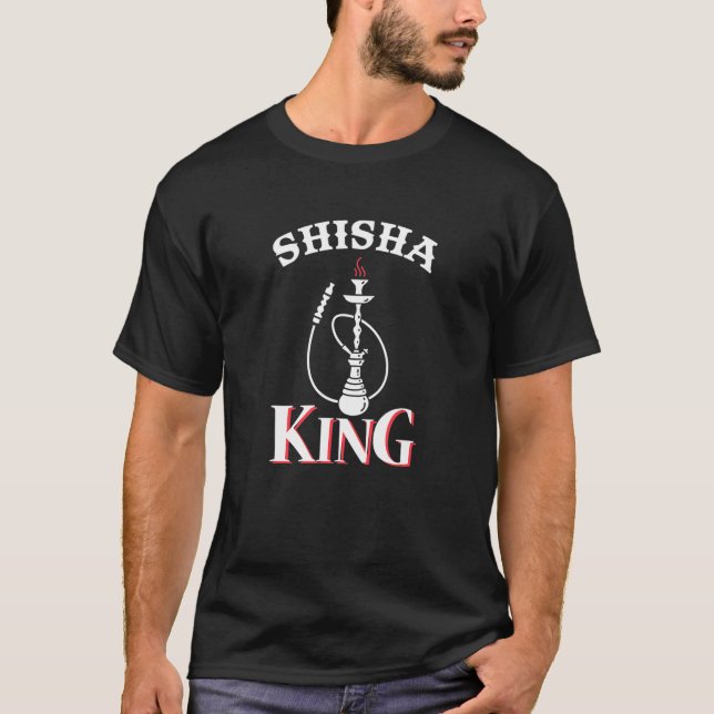 Camiseta Mens Shisha Bar King Water Pipe Cigarro Fumando Tu (Frente)