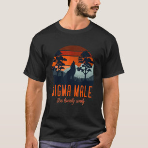 Camiseta Mens Sigma Male Grindset Rege O Lobo Solitário Mem