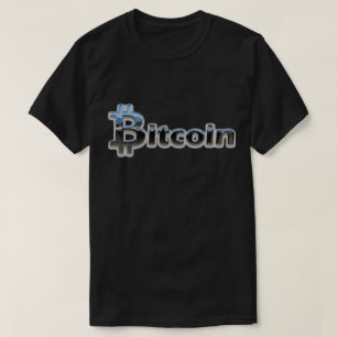 Camiseta Mens Silver Bitcoin Cryptocurrency