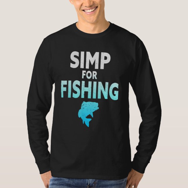 Camiseta Mens Simp Para Peixes De Bassas De Pesca Dizendo P (Frente)