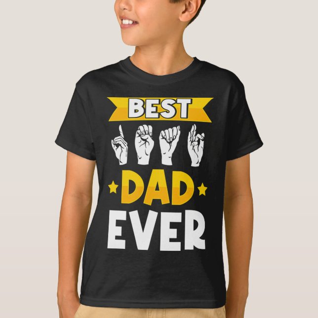 Camiseta Mens Sinal Linguagem Deficiente e Pai surdo (Frente)