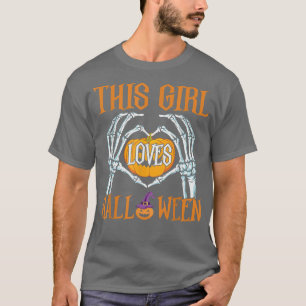 Camiseta Mens Skeleton Sinal De Coração Da Mão Esta Menina
